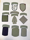 Lot Of 9 Us Army Acu Ssi Patches For Airborne Units With Airborne   Sf Tabs
