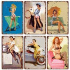Women Vintage Metal Signs Tin Garage Poster Plaque Bar Pub Customization Decor