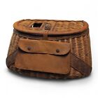 Vintage Fishing Creel Fishing Wicker Basket Rustic Cabin Lodge Lake House Decor