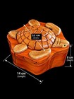 Handcrafted Wooden Sea Turtle Puzzle Trinket Keepsake Box     Made In Vietnam