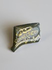 State Of Connecticut Travel Souvenir Lapel Pin Map Shaped Major Cities Vintage