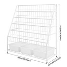 5 Tier Iron Countertop Rack Comic Book Rack Book Display Stand W 3 Storage Boxes