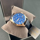 Bulova Wilton 97b170 Classic Blue Dial Leather-men s Chronograph Quartz Watch