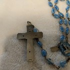 Vintage Lourdes Lucite Bubble Rosary Legatura Alpaca Enamel Crucifix