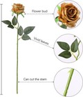 Artificial Flowers Silk Roses Real Touch Bridal Wedding Bouquet For Home