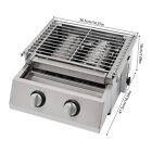 Propane Gas Grill 2 Burners Stainless Steel Grill Outdoor Barbeque Cooking Bbq