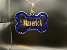 Custom Engraved Personalized Pet Tag Id Dog Cat Name Tags Glitter  4 Colors