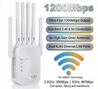 Wifi Extender 6-antenna Strong Signal  1200mbps Dual Band  5ghz 2 4ghz  Booster