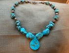 Vintage Native American Turquoise Nugget Necklace 19 5 In 