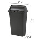 Sterilite 13 Gallon Roll Top Kitchen Trash Can  Plastic Garbage Bin With Lid  Bl