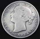 1880 Newfoundland Canada 20 Cent 30k Mintage Very Good Km 4 Free Shipping