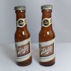 Vintage Schlitz Beer Bottle Glass Salt   Pepper Shakers 4  Mini Bottles