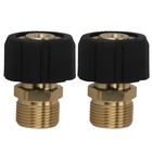 2  Brass Pressure Washer Coupler M22 15mm Female To M22 14mm Male 5000 Psi