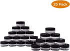 25 Pcs 10ml Clear Cosmetic Jars Empty Plastic Sample Pots Black Screw Lids