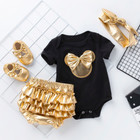 4pcs set Newborn Infant Baby Girl Clothes Romper Top Tutu Skirt Headband Outfit