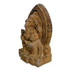 1850s Old Antique Havey Stone Handcrafted Elephant God Ganesha Statue Sculpture