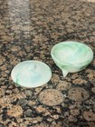 Akro Agate Slag Glass Concentric Ring Uranium Trinket Dish Uv   Black Light
