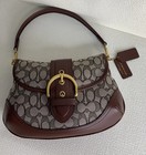 Coach Soho Signature Jacquard Top Handle Shoulder Bag Cj814 Maple Brown Outlet
