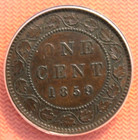 Au 58 Canada 1859 8 Anacs Wide 9  Canadian 1 Large Cent  Penny  1c