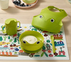 Ikea Mata 4 Piece Dinnerware Set Baby Green Frog Bib Bowl Cup Spoon 40084861 New