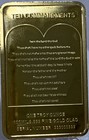   Jesus Christ Crucified   10 Commandments Gold Plated Bar Metal Coin In Capsule