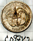 Colombia 1897 10 Centavos Lady Libertad  Silver Unc Toned Monster Bullion