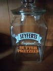 Seyferts Original Butter Pretzel Large Glass Store Display Jar W  Lid Vintage