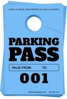 Numbered Parking Pass Hang Tags 001-500  Blue Windshield Permit 3x5  Car Access
