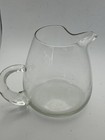 Vintage Clear Thin Glass Flat Bottom Pitcher 1970s  Martini Jug Classic Barware 