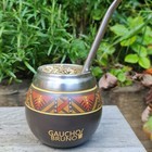 Gaucho Bruno Small Stainless Steel Thermal Yerba Mate Cup With Natural Design