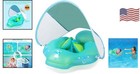 Deluxe Inflatable Baby Swimming Ring With Upf 50  Canopy - Ideal For 6-36