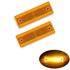4a   Gb23254   Ccc 2pcs Rectangle Reflector Self Self-adhesive   Screw Amber