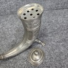 Vintage Aksel Holmsen Pewter Viking Drinking Horn With Lid Made In Norway 1930 s