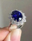 6 00 Ct Oval Cut Natural Sapphire Diamond Engagement Ring Women 14k White Gold