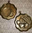 Vintage Set Of Two Strawberry And Cherry Copper Molds