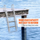 Aluminum Dock Ladder Flip-up Boat Dock Ladder 4 Steps With 350lbs Load