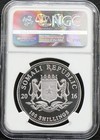 2016 Somalia 100s African Wildlife Elephant Ngc Ms69 1 Oz  999 Silver Free Shipp