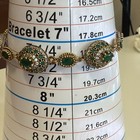 Vintage 925 Sterling Silver   Turkish Bracelet Green   Clear Stones Rare
