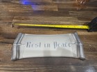 Vintage Metal Rest In Peace Casket Plate 9x4 Inches Funeral Death Coffin Heavy