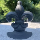 Cast Iron Fleur De Lis Bookend Heavy Metal Shelf Sitter Door Stop Decor Vintage