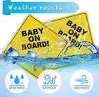 Baby On Board Car Signs  2 Pcs 5 x5  Safety Signs With Double Suction Cups  Reus