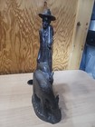 Vintage 1985 G  Obeng Hand-carved Ghana Wood Sculpture     Herdsman With Cow       