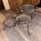 Metal 3 Tier Decorated Beads Beautiful Cake Stand 