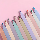 12 Pcs Cute Pastel Highlighters Soft Tip No Bleed Aesthetic Stationery Pens