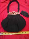 Vintage Evening Bag Victorian Style Black And Sm Change Purse Very Cool Very Old