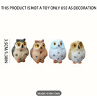 4pcs Adorable Miniature Owl Figurines Resin Indoor   Outdoor Decorative Gift