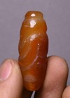 4cm Old Chinese Hongshan Culture Agate Carving People Face Yu Cong Zong