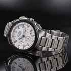 Men s Octagon Chronograph Watch White Dial Stainless Steel Bracelet Quartz New