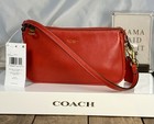 Coach Plaza 18 Scarlet Red Leather Mini Shoulder Bag Wristlet Ccd09 Nwt