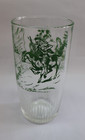 Vintage Davy Crockett Green Panel Ribbed Tumbler Water Glass
